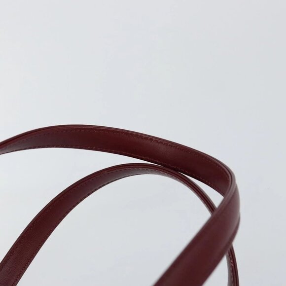 BURBERRY Hand Bag Leather Bordeaux Silver Auth - Picture 8 of 16